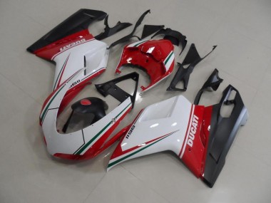 2007-2014 Rouge Blanc Ducati 848 1098 1198 Carrosserie Moto