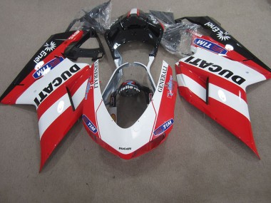 2007-2014 Rouge Blanc Generali Tim Ducati 1098 Carénage Moto