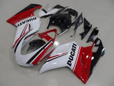 2007-2014 Rouge Blanc Noir Ducati 848 1098 1198 Carénage Moto
