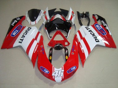 2007-2014 Rouge Blanc Tim 46 Ducati 1098 Carénage Moto
