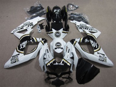 2008-2010 Blanc Lucky Strike Noir Motul GSXR 600 Carénage Moto