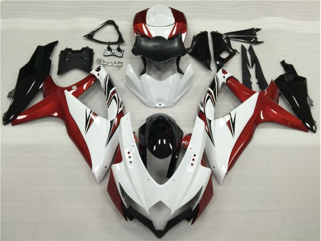 2008-2010 Blanc Rouge Noir GSXR 600/750 Carénage Moto