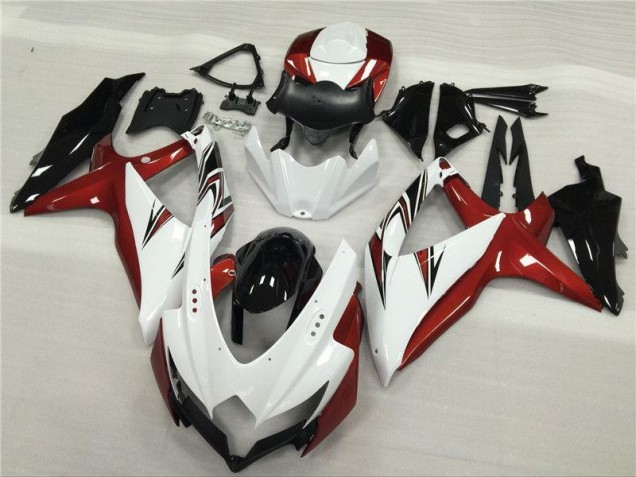 2008-2010 Blanc Rouge Noir GSXR 600/750 Carénage Moto