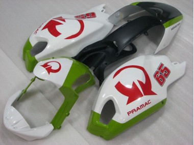 2008-2012 Blanc Rouge PRAMAC 65 Ducati Monster 696 Carénage Moto