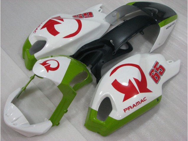 2008-2012 Blanc Rouge PRAMAC 65 Ducati Monster 696 Carénage Moto