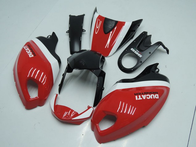 2008-2012 Noir Rouge Monster Ducati Monster 696 Carénages Moto