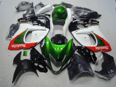 2008-2019 Blanc Vert Makita GSXR 1300 Hayabusa Carénage Moto