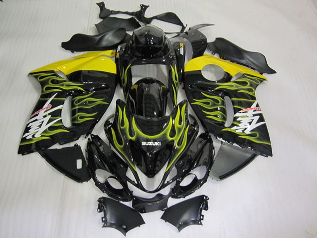 2008-2019 Noir Jaune Flamme GSXR 1300 Hayabusa Carénage Moto