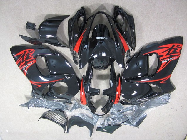 2008-2019 Noir Rouge GSXR 1300 Hayabusa Kit Carénages Motos