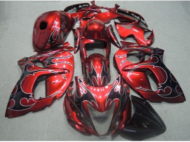 2008-2019 Rouge Noir Flamme GSXR 1300 Hayabusa Carénage Moto