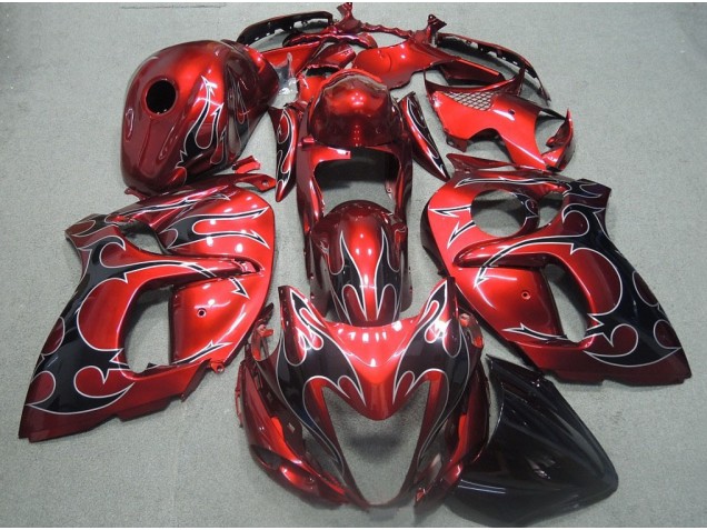 2008-2019 Rouge Noir Flamme GSXR 1300 Hayabusa Carénage Moto