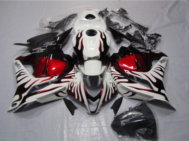 2009-2012 Blanc Noir Rouge Flamme CBR600RR Carénage Moto