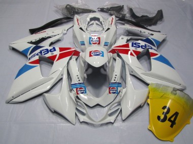 2009-2016 Blanc Pepsi 34 GSXR 1000 Carénage Moto