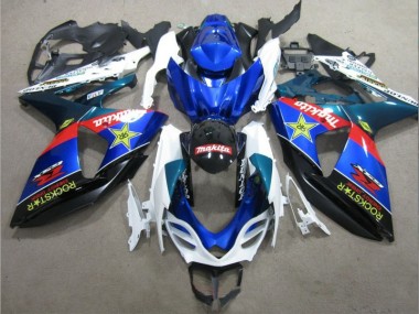 2009-2016 Bleu Blanc Rockstar GSXR 1000 Carénage Moto