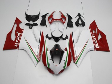 2011-2014 Blanc Rouge Ducati 1199 Carénages Moto