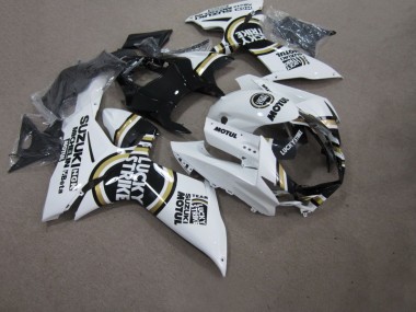 2011-2021 Blanc Lucky Strike Noir Motul GSXR 750 Carénage Moto
