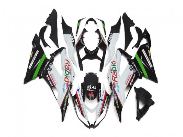 2013-2018 Blanc Noir ZX6R Carénage Moto